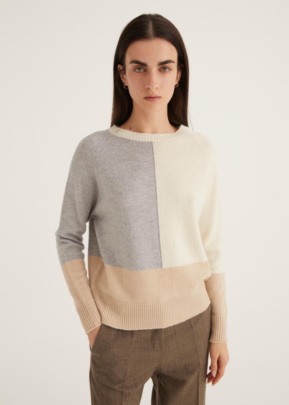 Rosso35 Maglia girocollo color block