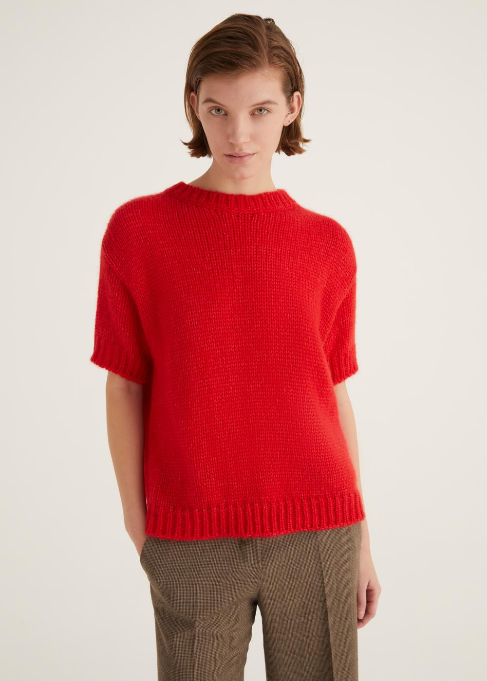 Rosso35 Maglia girocollo mezza manica Spedizione gratuita