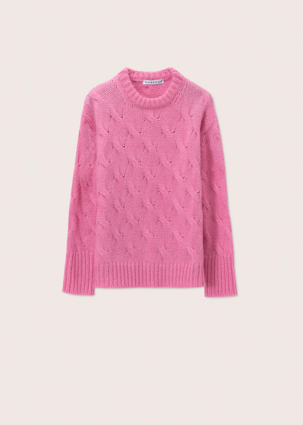 Rosso35 Maglia girocollo treccia Prezzo Ridotto