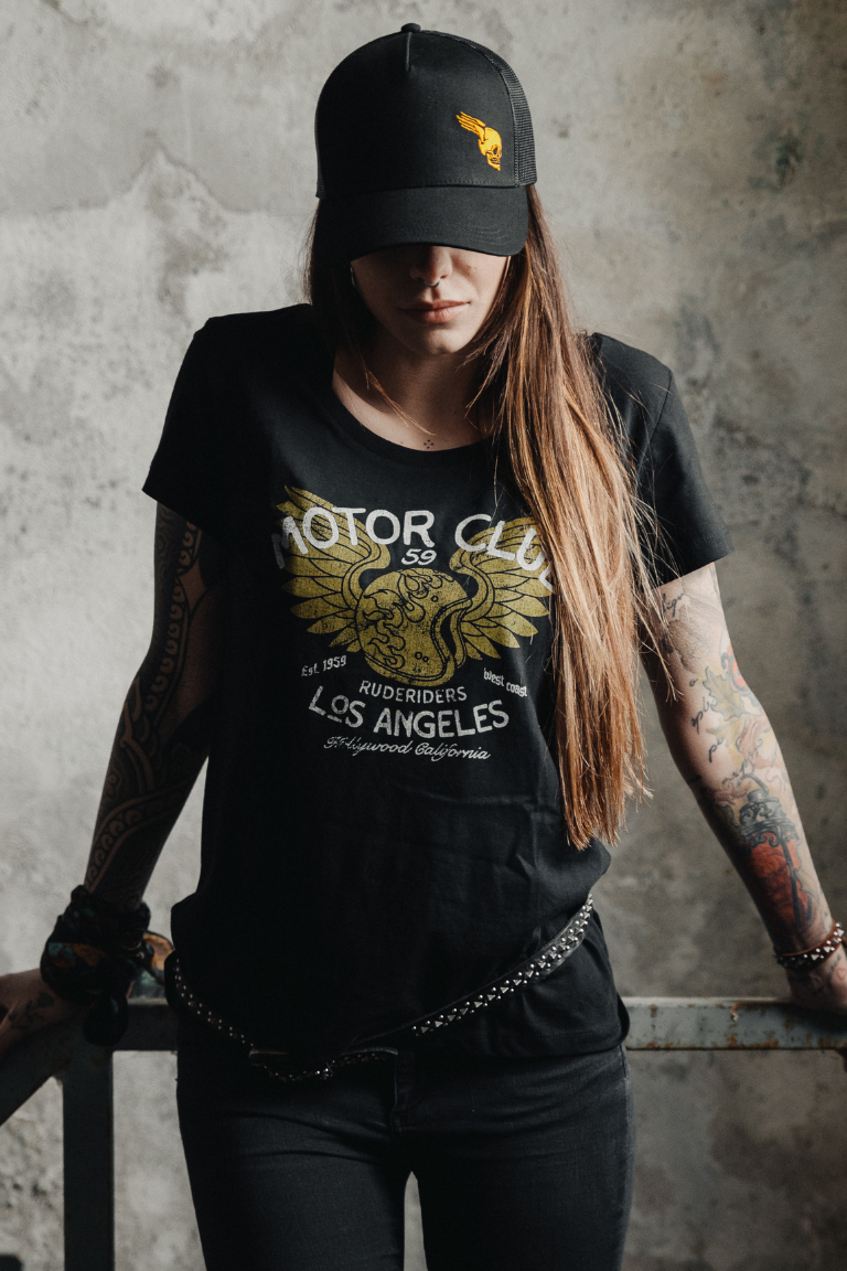 Rude Riders T-Shirt Donna Motor Brigade Nera Convenienza