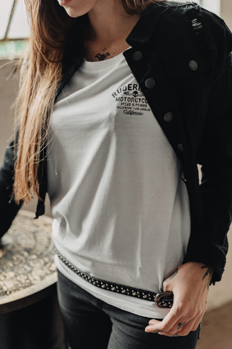 Rude Riders T-Shirt Donna Rude Riders Bianca Sconto