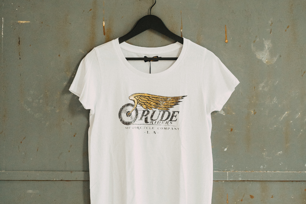 Rude Riders T-Shirt Donna Flying Wheel Bianca Online