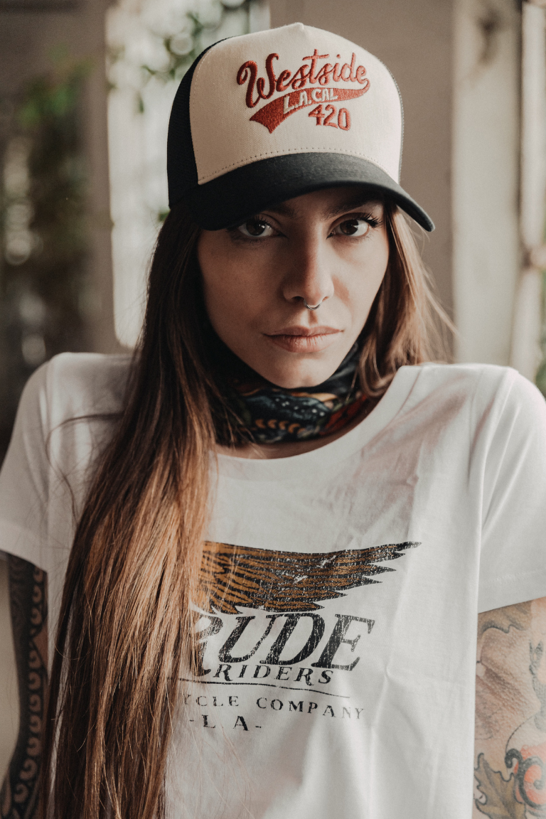Rude Riders T-Shirt Donna Flying Wheel Bianca Online