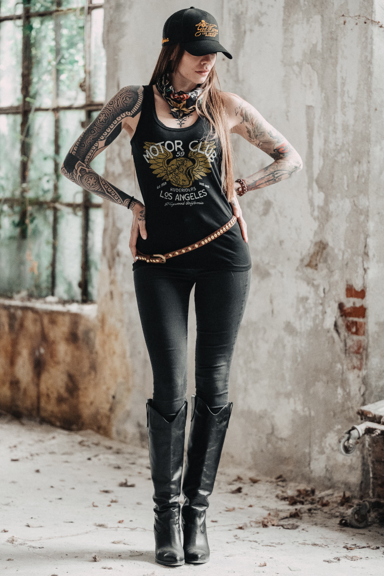 Rude Riders Canotta Donna Motor Brigade Nera Saldi