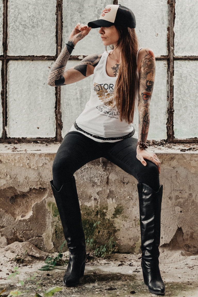 Rude Riders Canotta Donna Motor Brigade Bianca Offerte