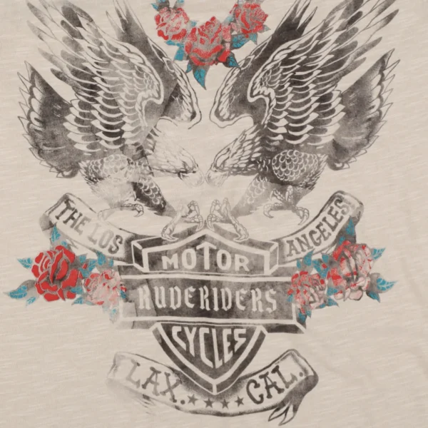 Rude Riders T-Shirt Donna Eagle & Roses Limited Ed Italia