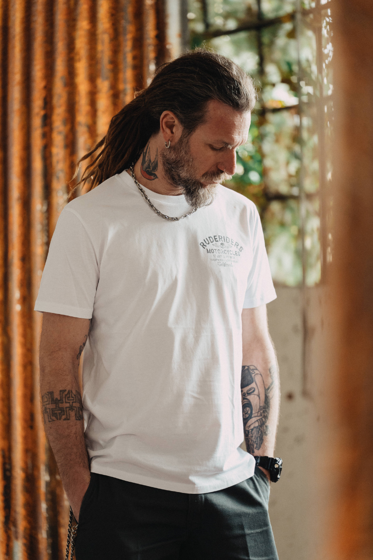 Rude Riders T-Shirt Uomo Rude Riders Bianca Spedizione Gratuita