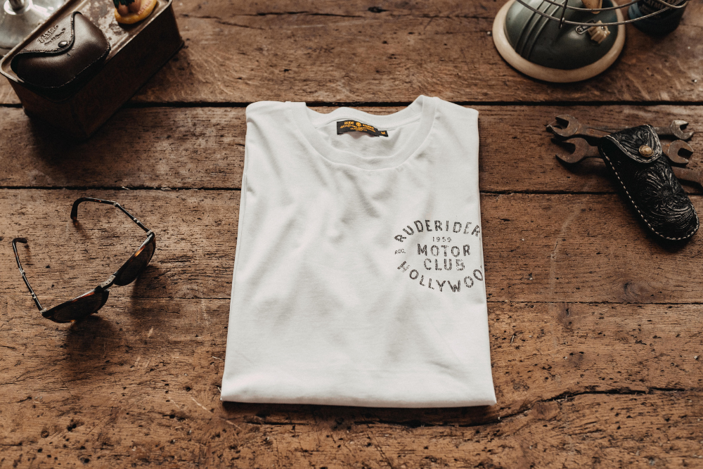 Rude Riders T-Shirt Uomo Motor Club Bianca Consegna Veloce