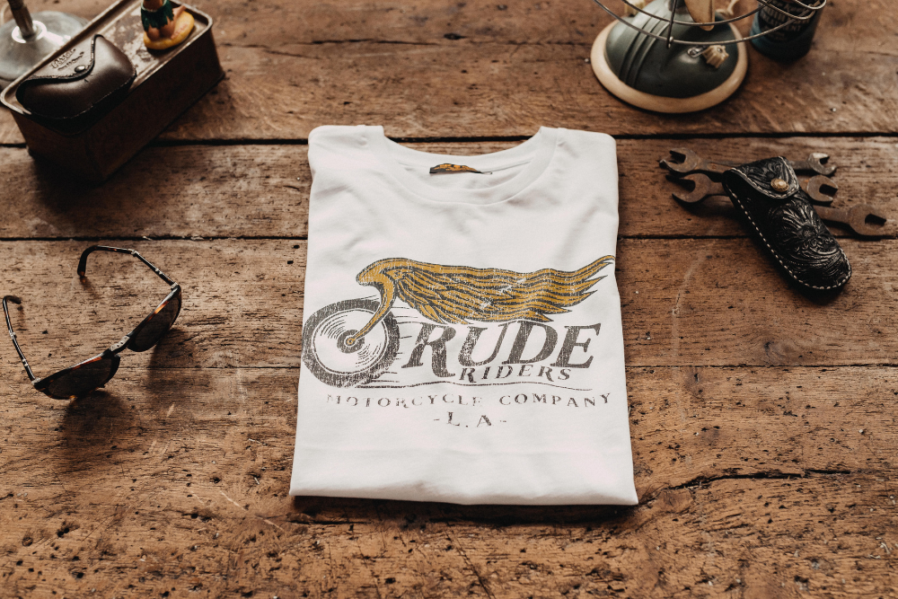 Rude Riders T-Shirt Uomo Flying Wheel Bianca Fino Al -60%