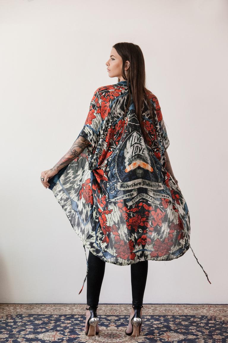 Rude Riders Kimono Donna Roses Presa
