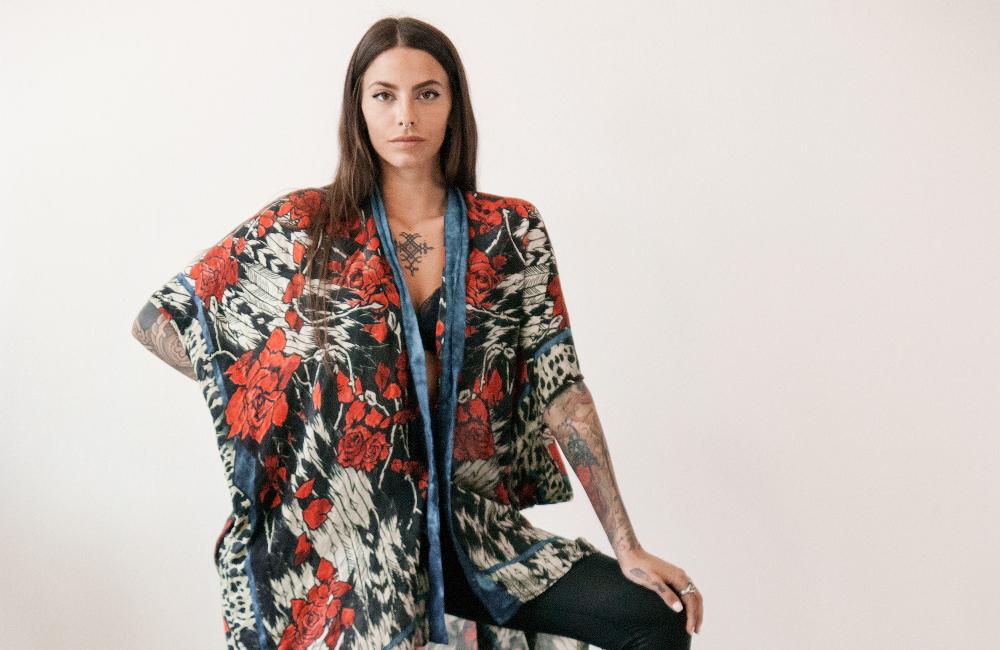 Rude Riders Kimono Donna Roses Presa
