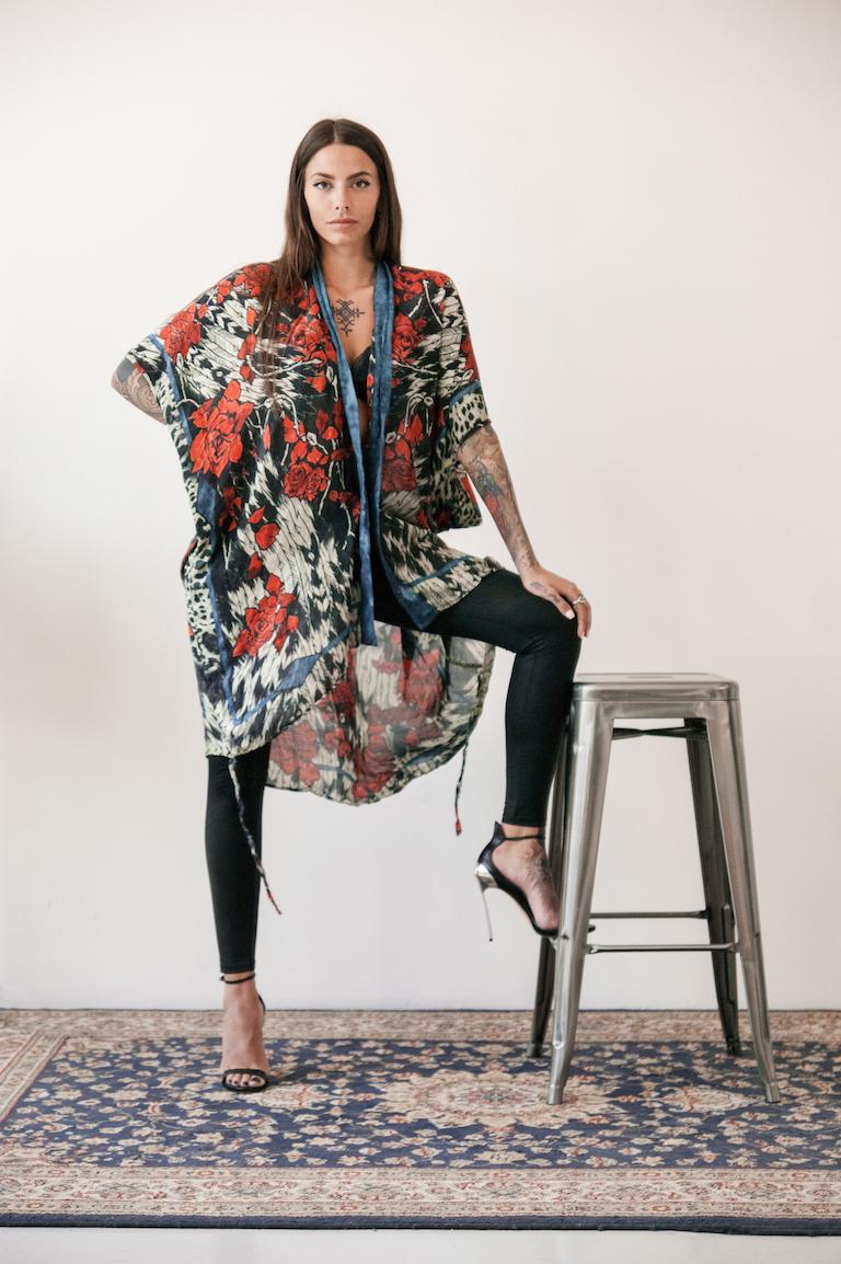 Rude Riders Kimono Donna Roses Presa
