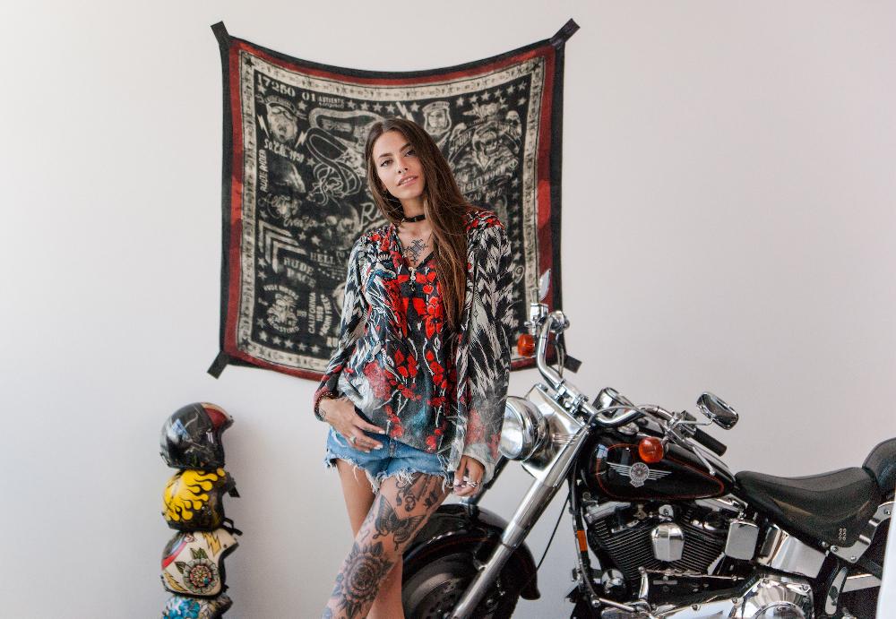 Rude Riders Shirt Donna Roses Vendita Economica