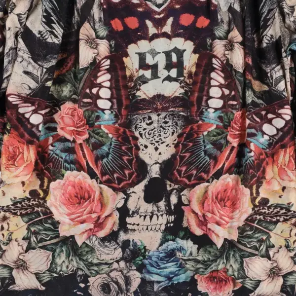 Rude Riders Shirt Donna Skull & Roses Saldi Di Fabbrica