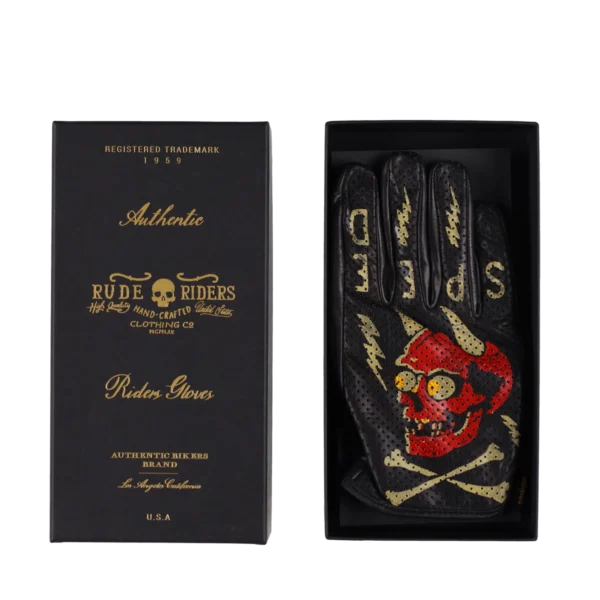 Rude Riders Guanti moto in pelle Speed Demon In Linea