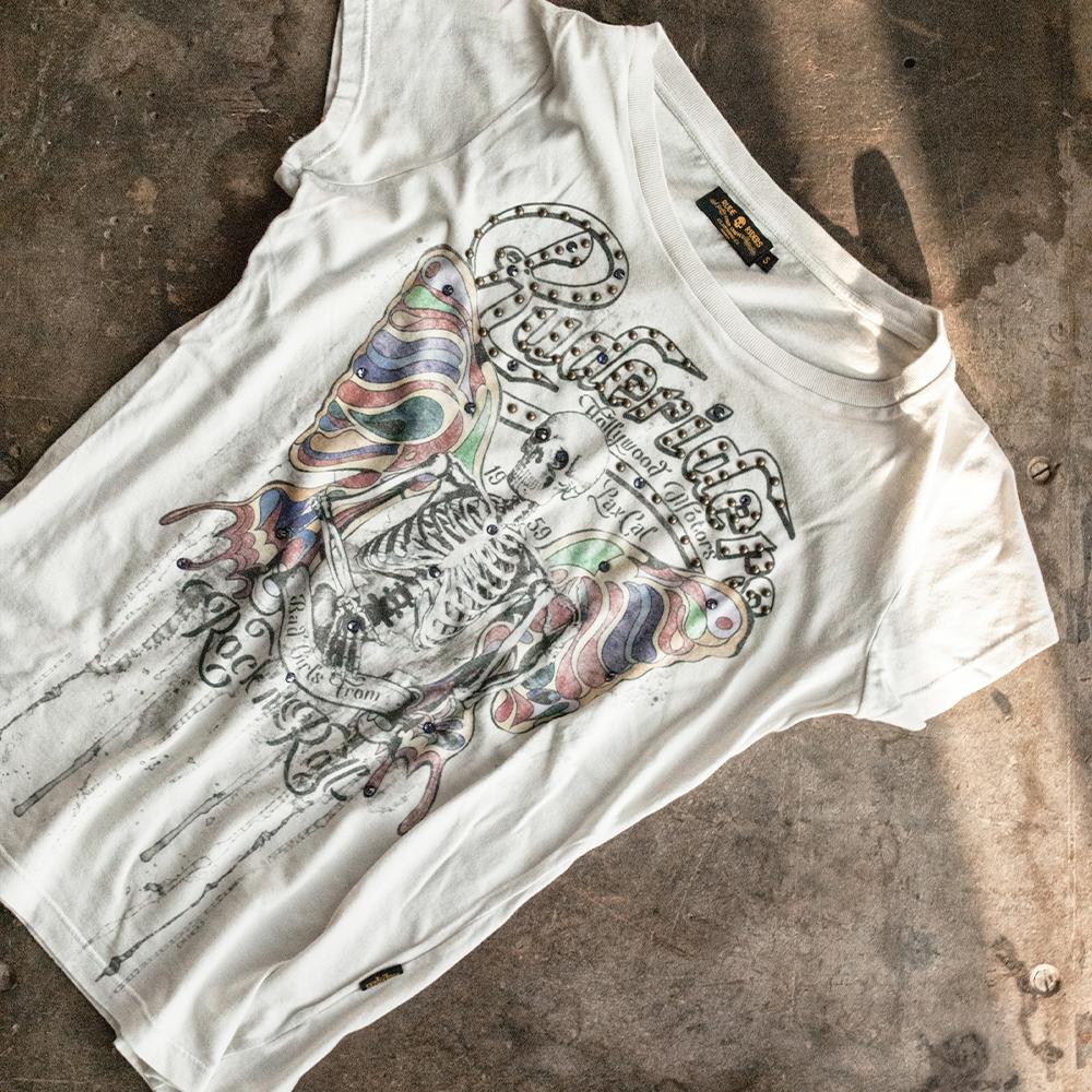 Rude Riders T-Shirt Donna Flying Skull Economico