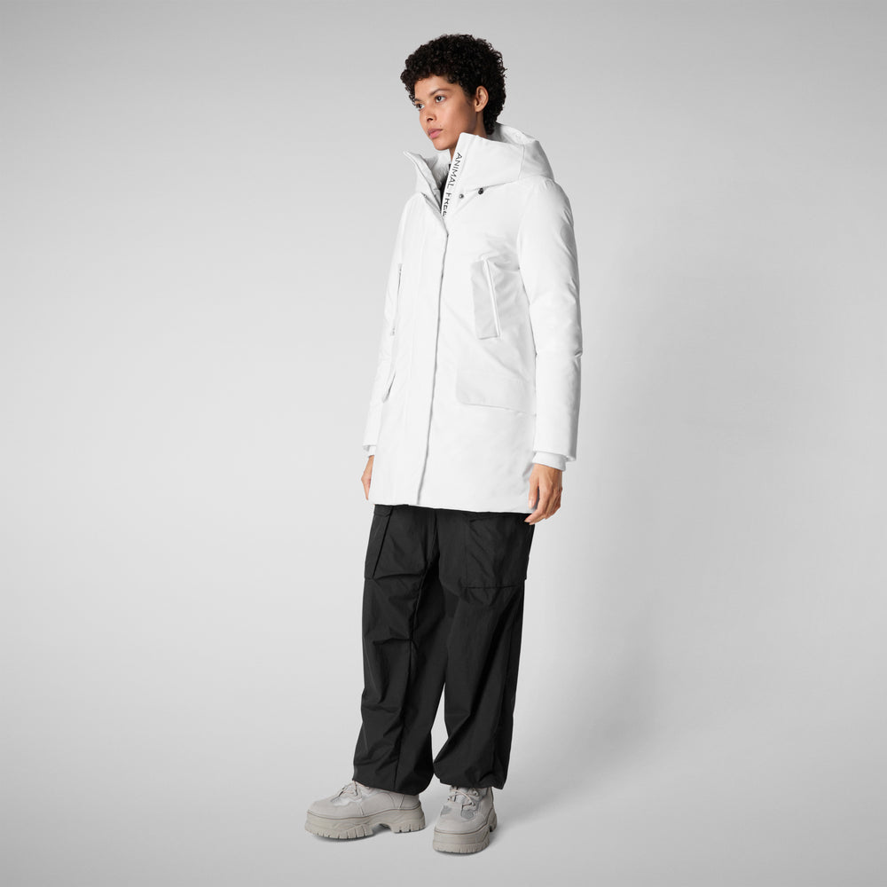 Save the duck PARKA DONNA CON CAPPUCCIO SOLEIL WHITE Presa