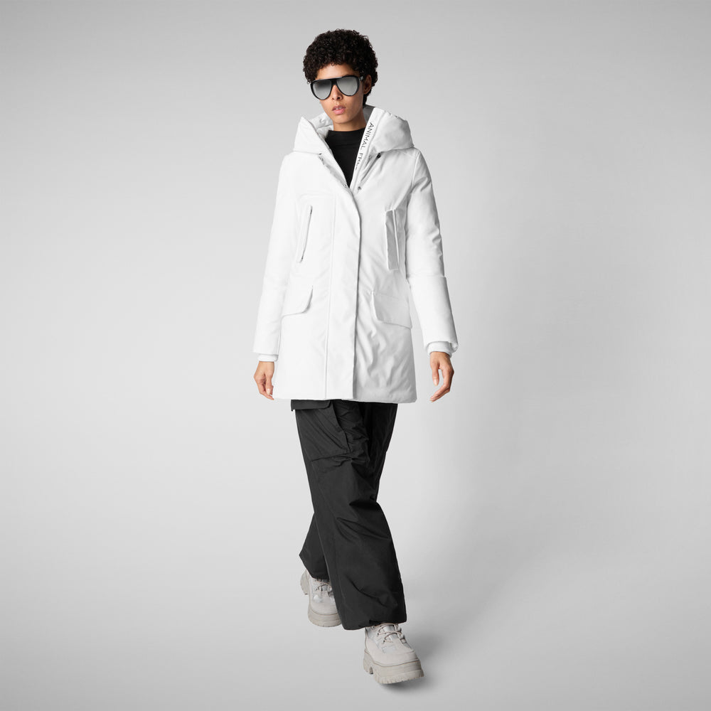 Save the duck PARKA DONNA CON CAPPUCCIO SOLEIL WHITE Presa