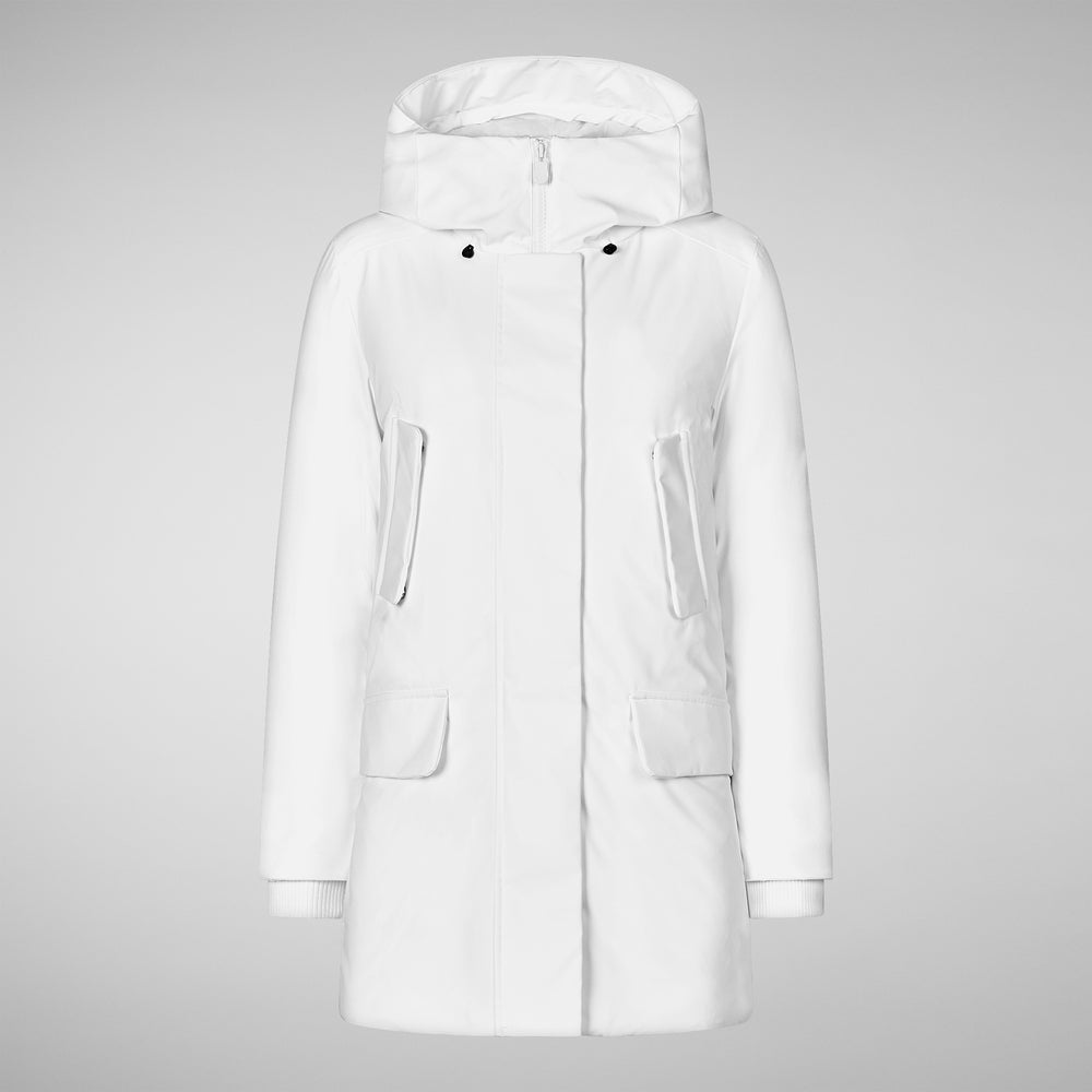 Save the duck PARKA DONNA CON CAPPUCCIO SOLEIL WHITE Presa