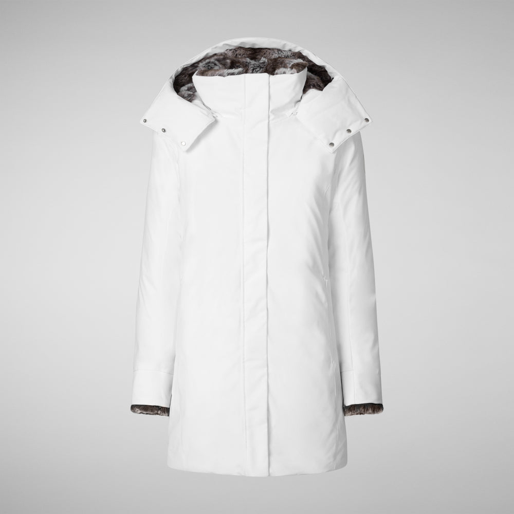 Save the duck PARKA DONNA CON CAPPUCCIO SAMANTAH WHITE In Vendita