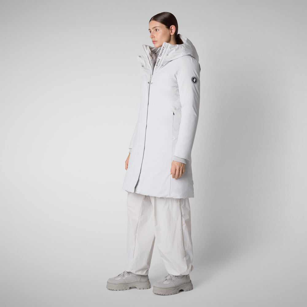 Save the duck PARKA DONNA CON CAPPUCCIO SIENNA GRIGIO NEBBIA Consegna Veloce