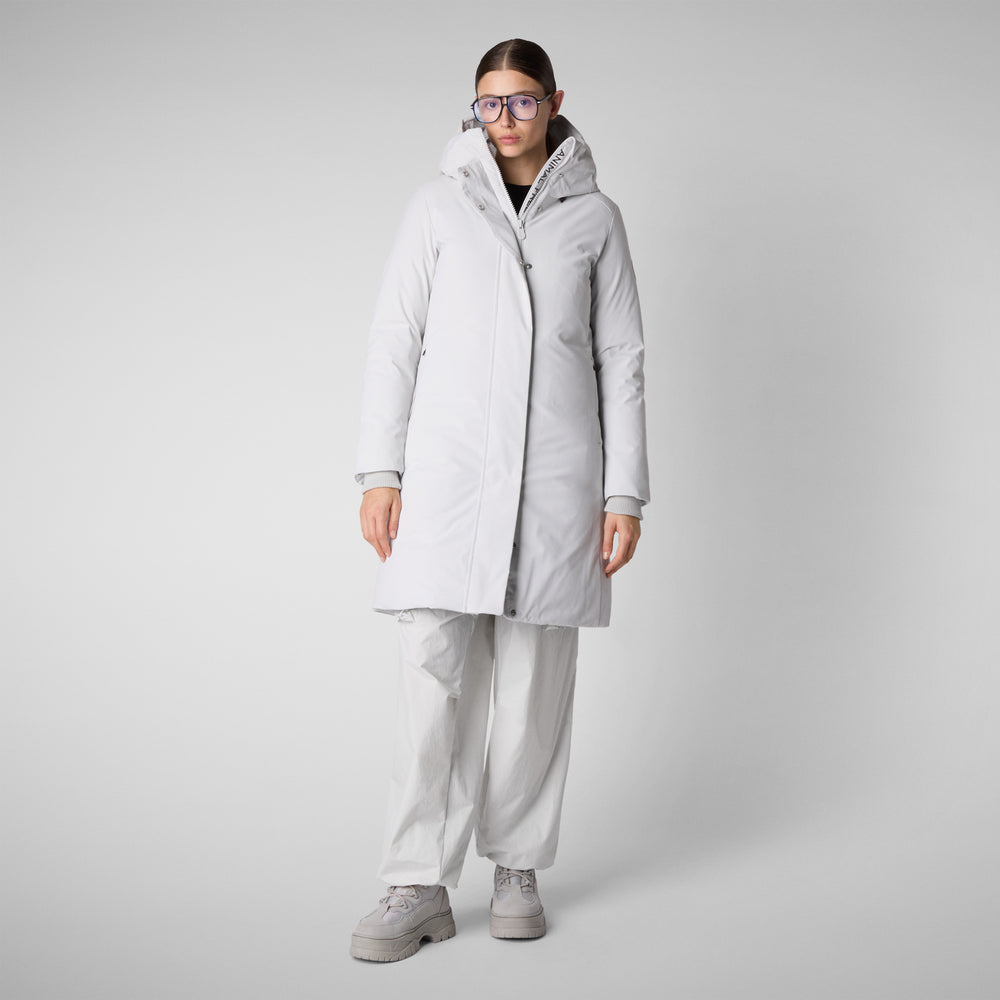 Save the duck PARKA DONNA CON CAPPUCCIO SIENNA GRIGIO NEBBIA Consegna Veloce