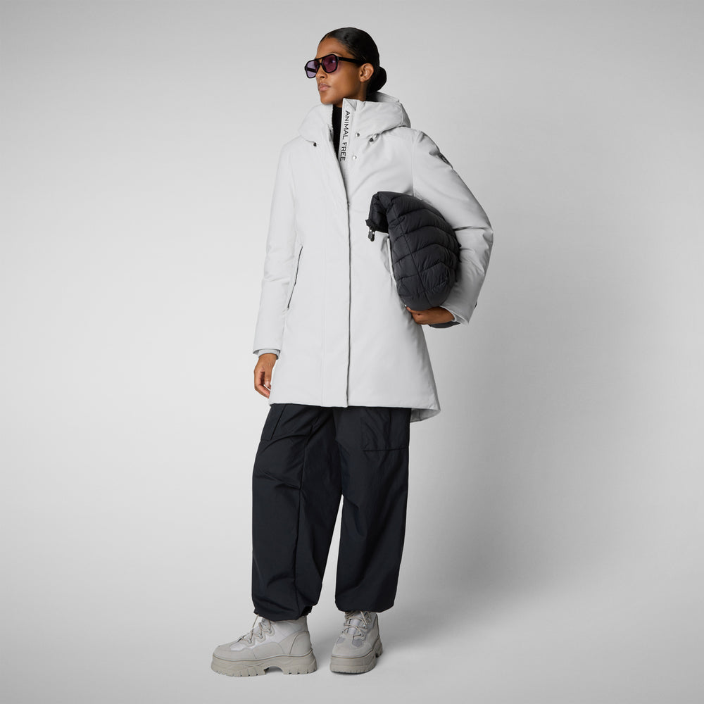 Save the duck PARKA DONNA CON CAPPUCCIO NELLIE GRIGIO NEBBIA Promozione Limitata