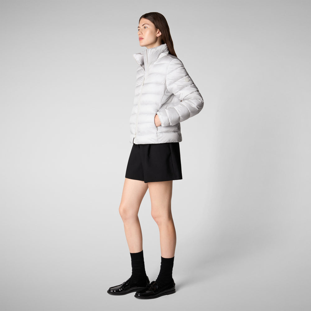 Save the duck PIUMINO ANIMAL FREE CON CAPPUCCIO DONNA LIANA GRIGIO NEBBIA Fino Al -60%