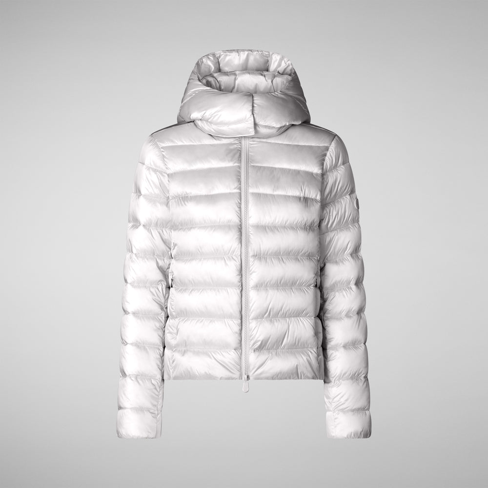 Save the duck PIUMINO ANIMAL FREE CON CAPPUCCIO DONNA LIANA GRIGIO NEBBIA Fino Al -60%