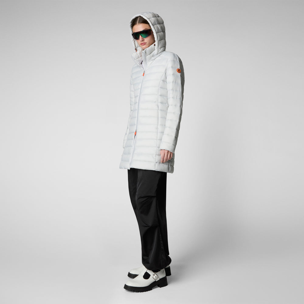 Save the duck PIUMINO ANIMAL FREE CON CAPPUCCIO DONNA CAROL GRIGIO GHIACCIO Prezzo Ridotto