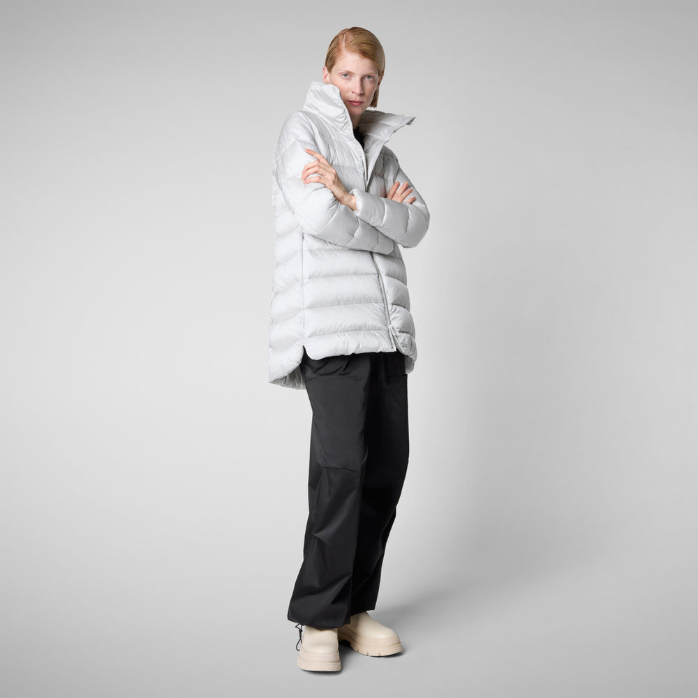 Save the duck PIUMINO ANIMAL FREE CON CAPPUCCIO DONNA MATILDA GRIGIO NEBBIA Novità