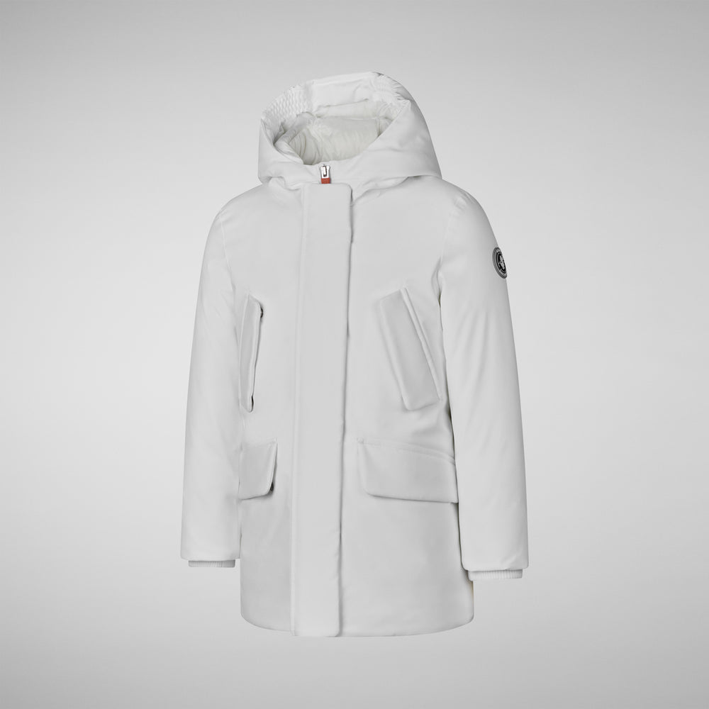 Save the duck PARKA CON CAPPUCCIO BAMBINA ALLY WHITE Economico