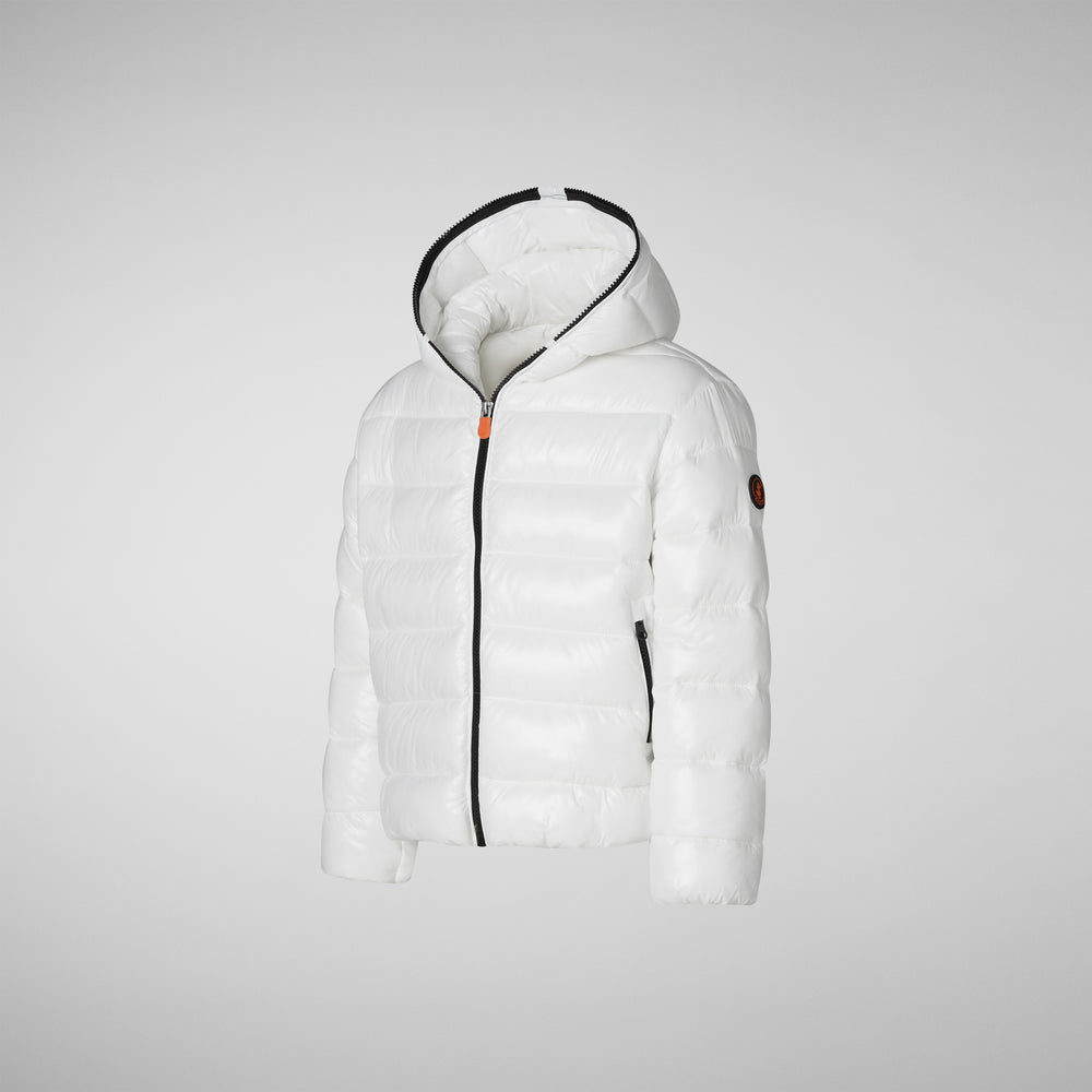 Save the duck BOMBER CON CAPPUCCIO BAMBINA IMARA BIANCO Saldi