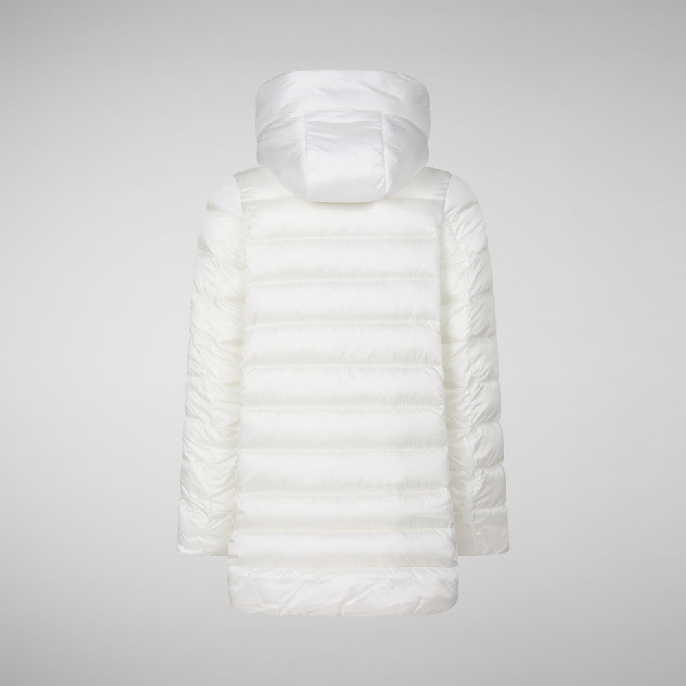 Save the duck PIUMINO ANIMAL FREE CON CAPPUCCIO BAMBINA ORIANA BIANCO Vendita Calda