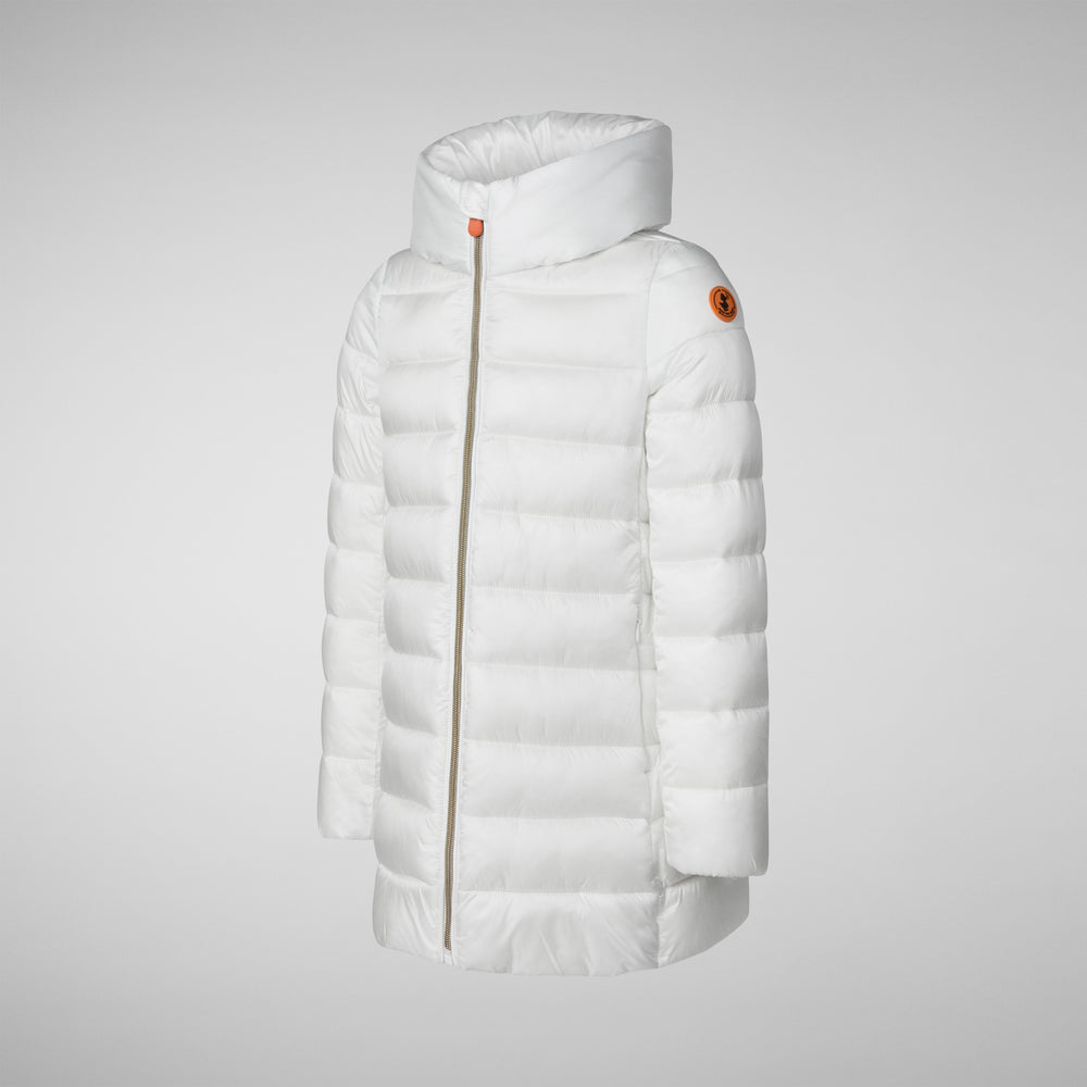 Save the duck PIUMINO ANIMAL FREE CON CAPPUCCIO BAMBINA ORIANA BIANCO Vendita Calda