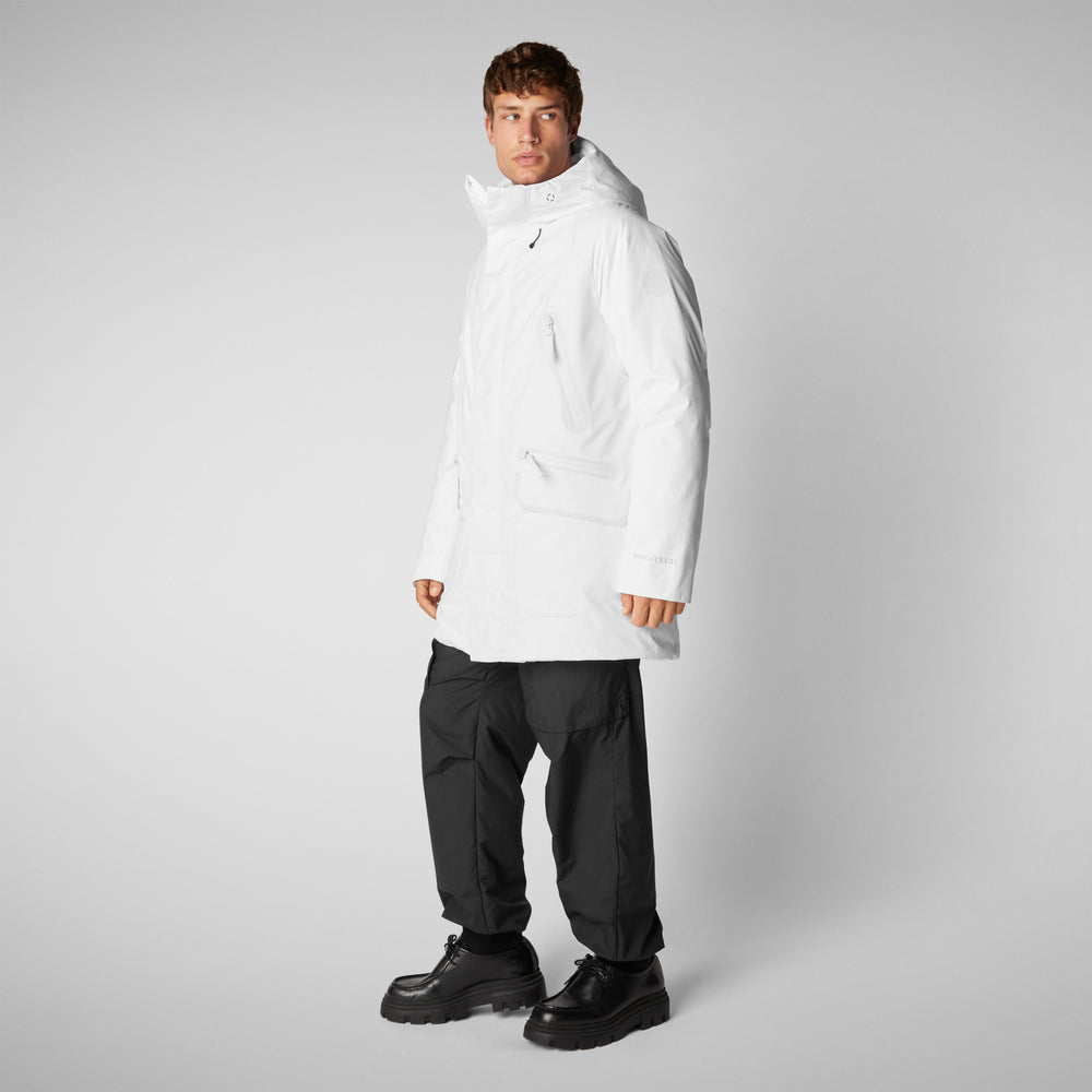 Save the duck PARKA UOMO HARVEY IN WHITE In Saldo