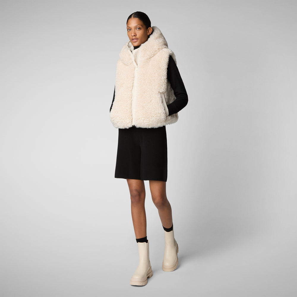 Save the duck GILET CON CAPPUCCIO DONNA KLARA BEIGE Soddisfazione Garantita