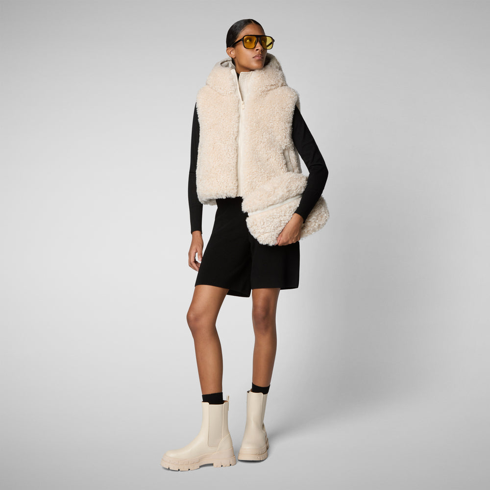 Save the duck GILET CON CAPPUCCIO DONNA KLARA BEIGE Soddisfazione Garantita
