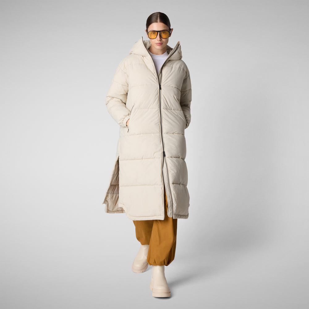 Save the duck PIUMINO ANIMAL FREE DONNA HALESIA RAINY BEIGE Consegna Veloce