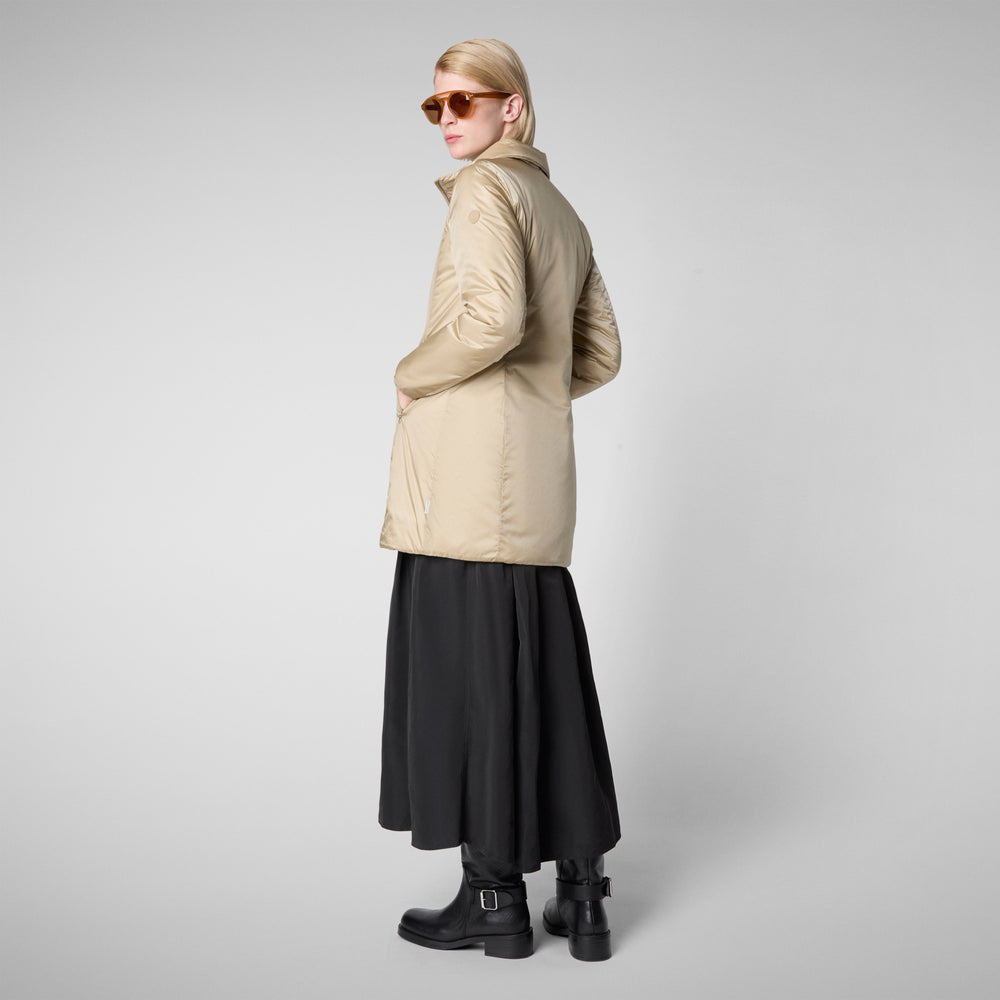 Save the duck CAPPOTTO CON CAPPUCCIO RHIA BEIGE Promozione Limitata