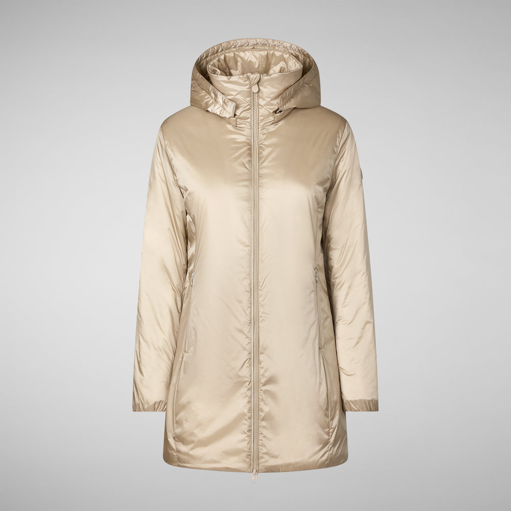 Save the duck CAPPOTTO CON CAPPUCCIO RHIA BEIGE Promozione Limitata