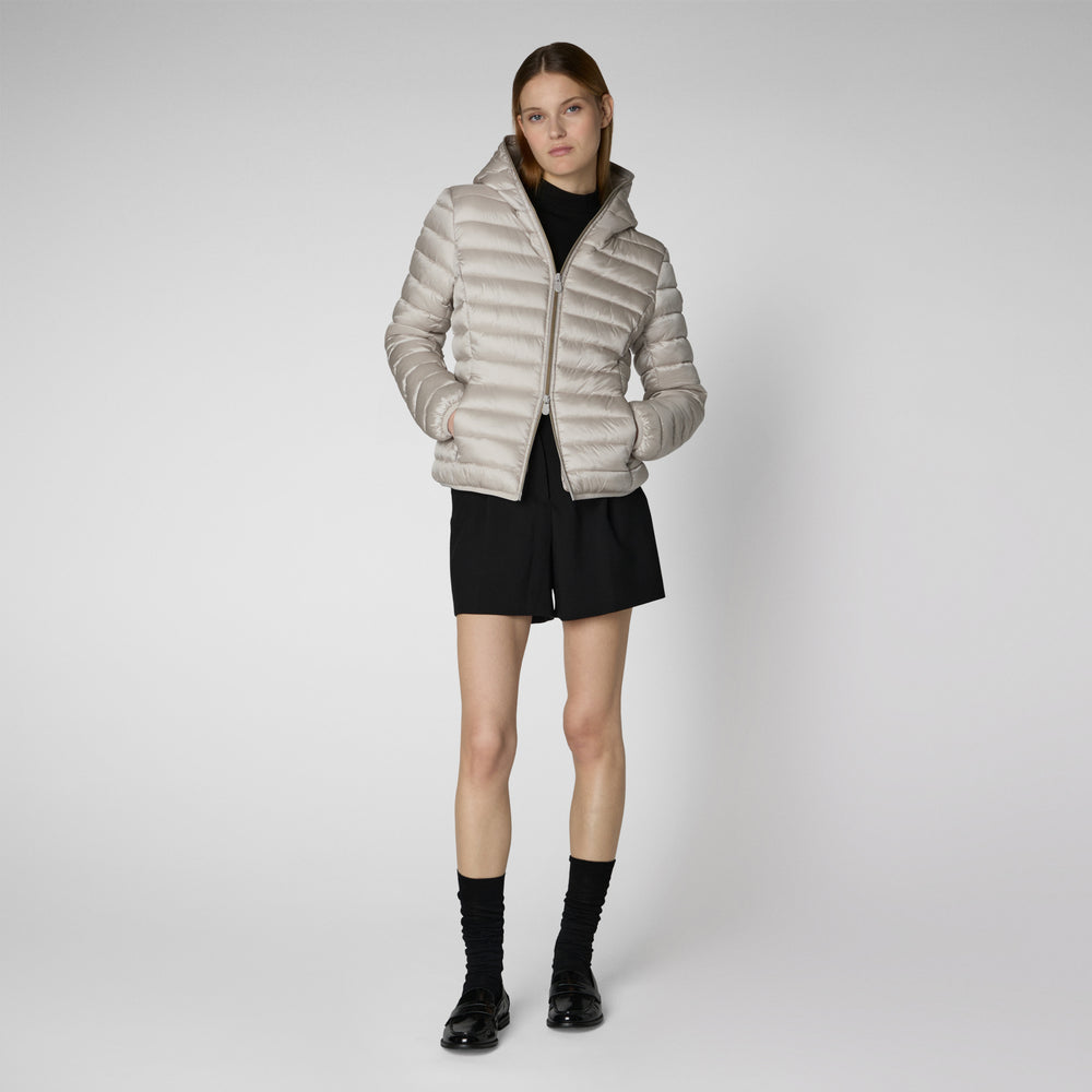Save the duck PIUMINO ANIMAL FREE CON CAPPUCCIO DONNA ALEXIS RAINY BEIGE Shopping Online