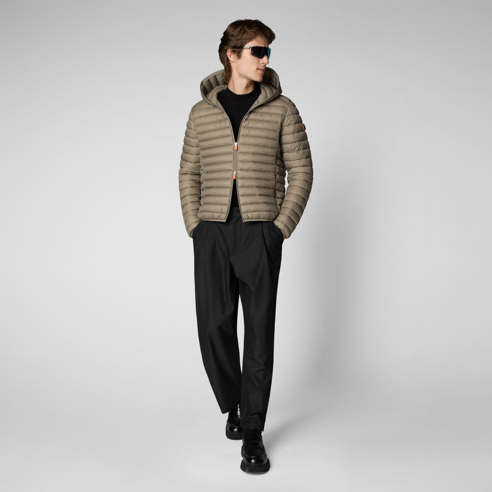Save the duck Piumino animal free con cappuccio uomo Donald Grigio elefante 2025