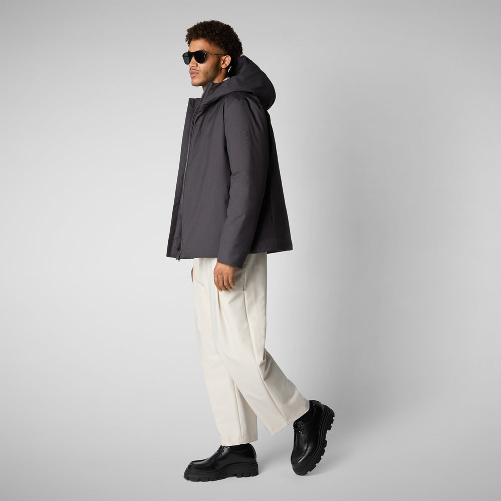 Save the duck PIUMINO ANIMAL FREE CON CAPPUCCIO UOMO BARNABY GREY MELANGE 2025