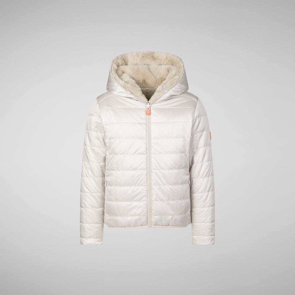 Save the duck GIACCA CON CAPPUCCIO BAMBINA CHLOE RAINY BEIGE Fino Al -60%