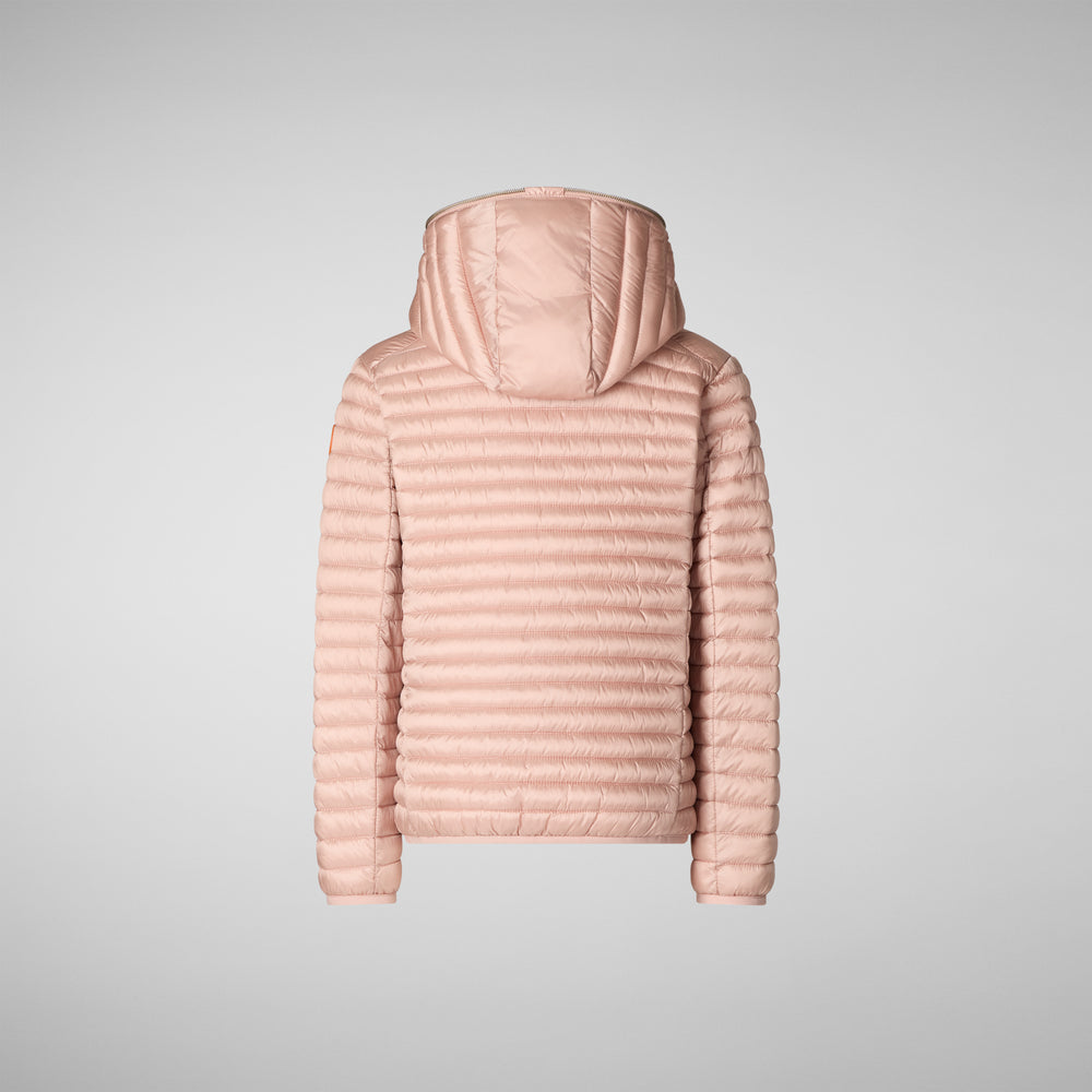 Save the duck PIUMINO ANIMAL FREE CON CAPPUCCIO BAMBINA ROSY rosa cipria Vendita