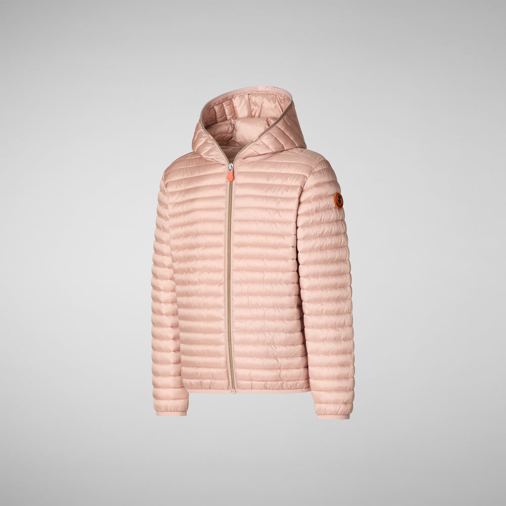 Save the duck PIUMINO ANIMAL FREE CON CAPPUCCIO BAMBINA ROSY rosa cipria Vendita