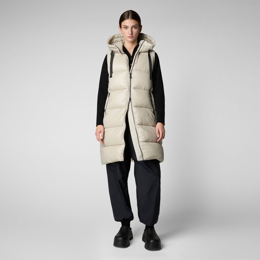 Save the duck GILET CON CAPPUCCIO DONNA IRIA RAINY BEIGE Sconto