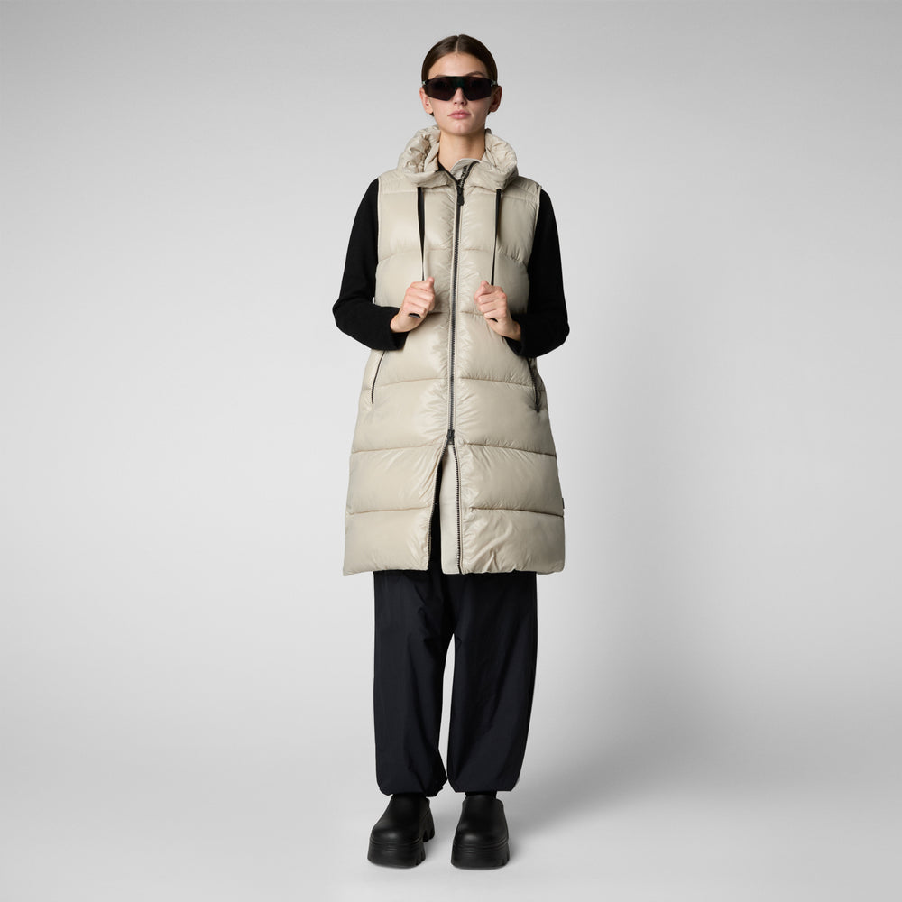 Save the duck GILET CON CAPPUCCIO DONNA IRIA RAINY BEIGE Sconto