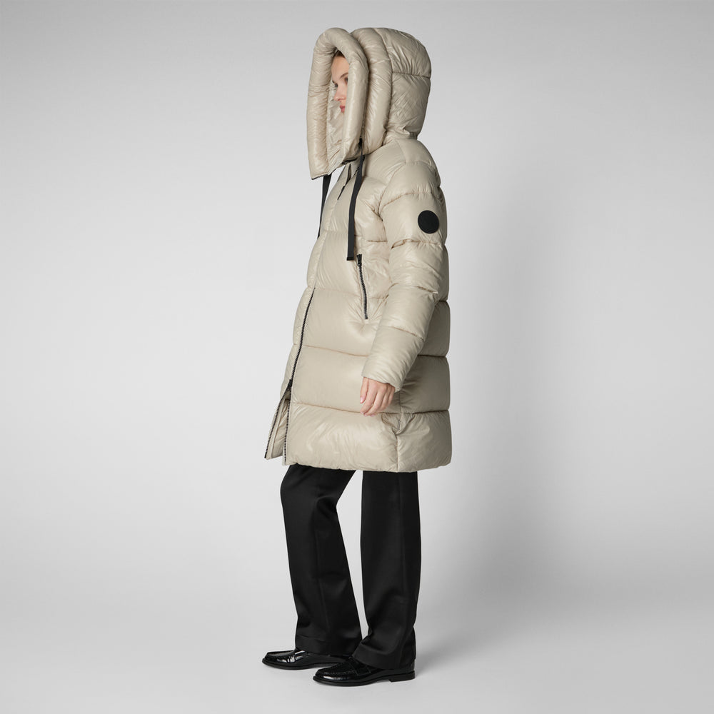 Save the duck PIUMINO ANIMAL FREE CON CAPPUCCIO DONNA ISABEL RAINY BEIGE Offerta